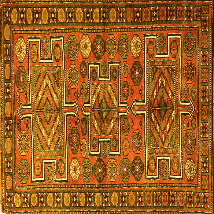 Square Persian Yellow Traditional Rug, tr1275yw