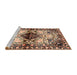 Sideview of Machine Washable Traditional Red Brown Rug, wshtr1276