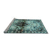 Sideview of Machine Washable Persian Light Blue Traditional Rug, wshtr1276lblu