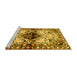 Sideview of Machine Washable Persian Yellow Traditional Rug, wshtr1276yw