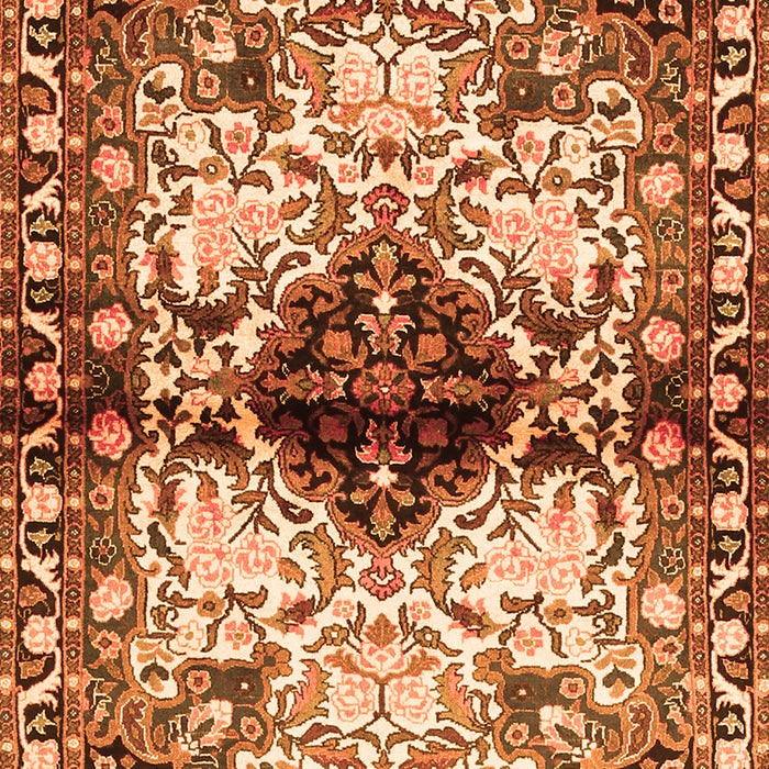 Serging Thickness of Machine Washable Persian Orange Traditional Area Rugs, wshtr1276org