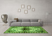 Machine Washable Persian Green Traditional Area Rugs in a Living Room,, wshtr1276grn