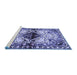 Sideview of Machine Washable Persian Blue Traditional Rug, wshtr1276blu