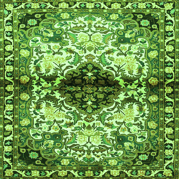 Serging Thickness of Persian Green Traditional Rug, tr1276grn