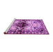 Sideview of Machine Washable Persian Purple Traditional Area Rugs, wshtr1276pur