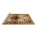 Sideview of Machine Washable Persian Brown Traditional Rug, wshtr1276brn