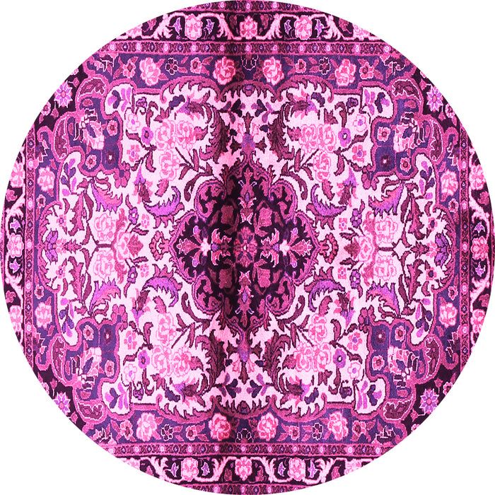 Round Persian Pink Traditional Rug, tr1276pnk