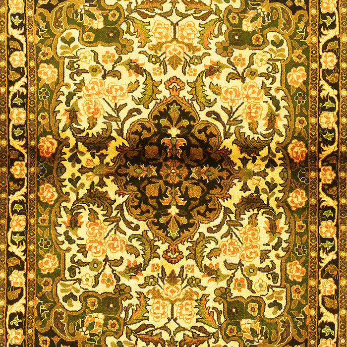 Machine Washable Persian Yellow Traditional Rug, wshtr1276yw