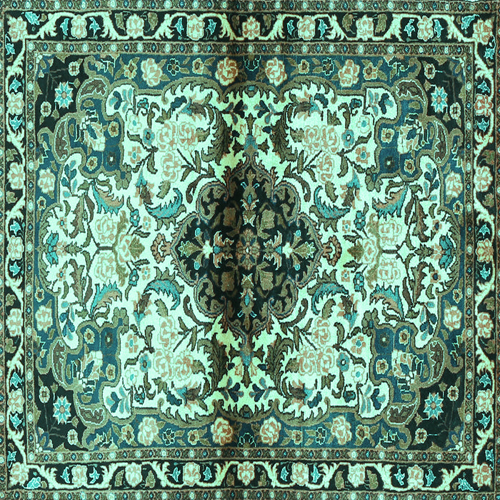 Square Persian Turquoise Traditional Rug, tr1276turq