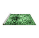 Sideview of Machine Washable Persian Emerald Green Traditional Area Rugs, wshtr1276emgrn