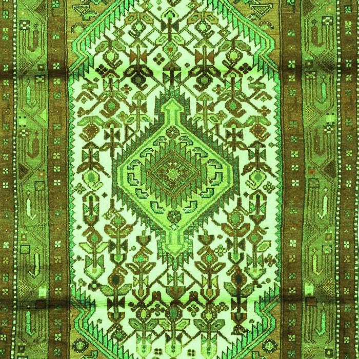 Serging Thickness of Machine Washable Persian Green Traditional Area Rugs, wshtr1277grn