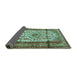 Sideview of Persian Turquoise Traditional Rug, tr1277turq