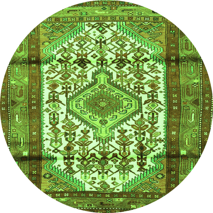 Square Persian Green Traditional Rug, tr1277grn