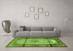 Machine Washable Persian Green Traditional Area Rugs in a Living Room,, wshtr1277grn