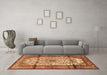 Machine Washable Persian Brown Traditional Rug in a Living Room,, wshtr1277brn