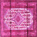 Square Machine Washable Persian Pink Traditional Rug, wshtr1277pnk