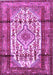 Machine Washable Persian Purple Traditional Area Rugs, wshtr1277pur