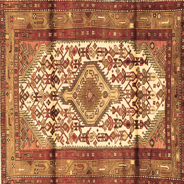 Square Persian Brown Traditional Rug, tr1277brn