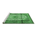 Sideview of Machine Washable Persian Emerald Green Traditional Area Rugs, wshtr1277emgrn