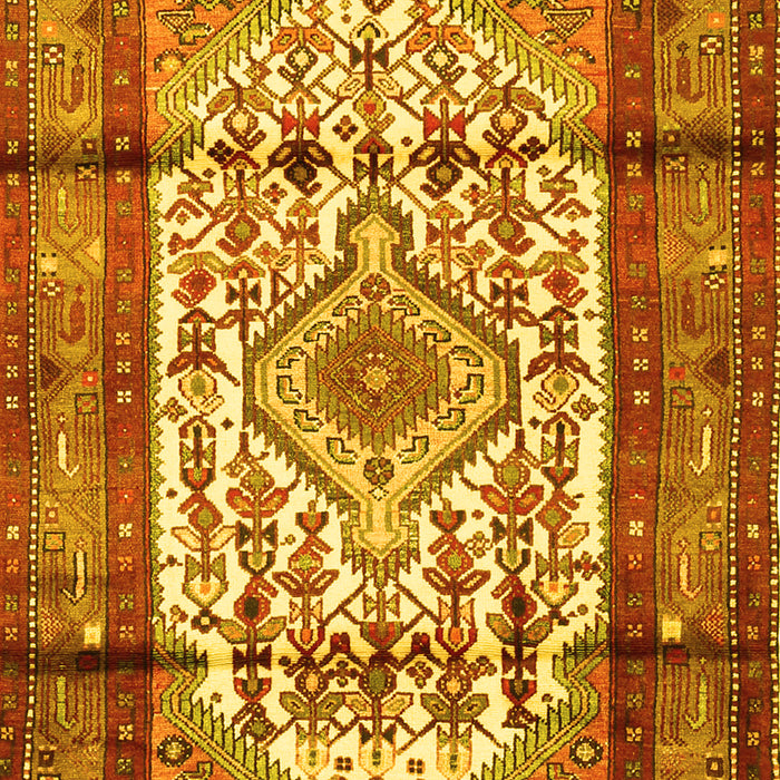 Machine Washable Persian Yellow Traditional Rug, wshtr1277yw