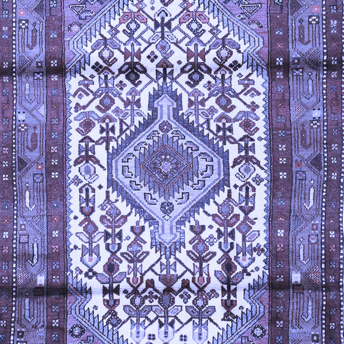 Machine Washable Persian Blue Traditional Rug, wshtr1277blu