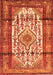 Serging Thickness of Machine Washable Persian Orange Traditional Area Rugs, wshtr1277org