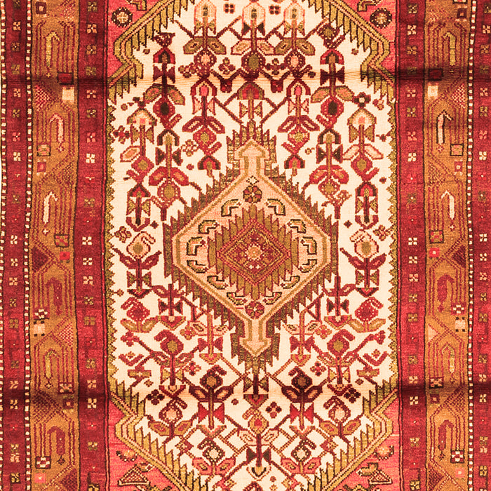 Serging Thickness of Machine Washable Persian Orange Traditional Area Rugs, wshtr1277org