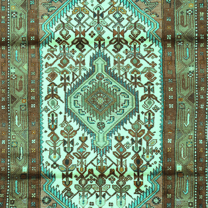 Machine Washable Persian Turquoise Traditional Area Rugs, wshtr1277turq