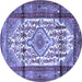 Round Persian Blue Traditional Rug, tr1277blu