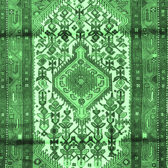 Machine Washable Persian Emerald Green Traditional Area Rugs, wshtr1277emgrn