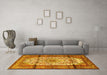 Machine Washable Persian Yellow Traditional Rug in a Living Room, wshtr1277yw