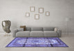 Machine Washable Persian Blue Traditional Rug in a Living Room, wshtr1277blu