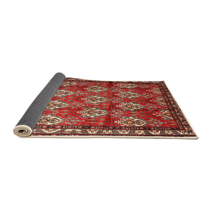 Sideview of Traditional Orange Salmon Pink Persian Rug, tr1278
