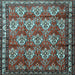 Square Persian Light Blue Traditional Rug, tr1278lblu