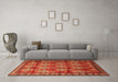 Machine Washable Persian Orange Traditional Area Rugs in a Living Room, wshtr1278org