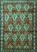 Machine Washable Persian Turquoise Traditional Area Rugs, wshtr1278turq