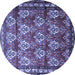 Round Persian Blue Traditional Rug, tr1278blu