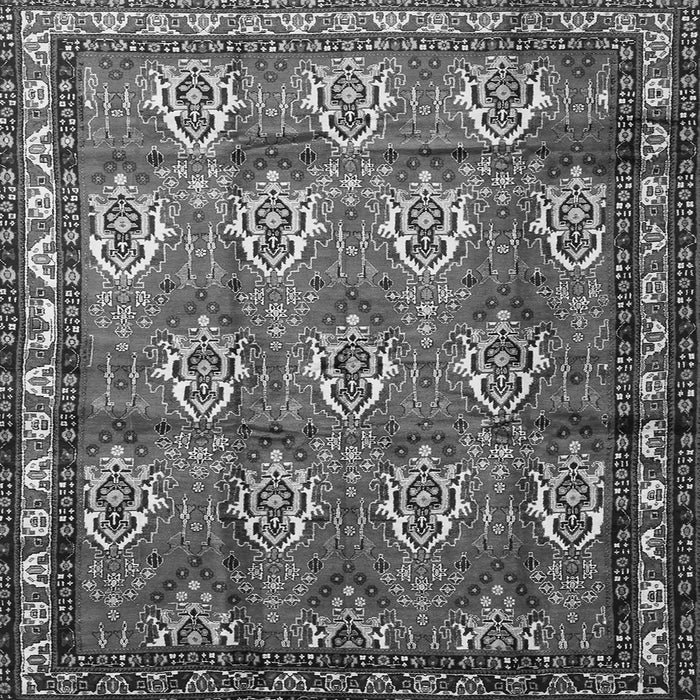 Round Machine Washable Persian Gray Traditional Rug, wshtr1278gry
