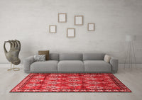 Machine Washable Persian Red Traditional Rug, wshtr1278red