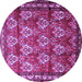 Round Persian Purple Traditional Rug, tr1278pur