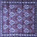 Square Persian Blue Traditional Rug, tr1278blu