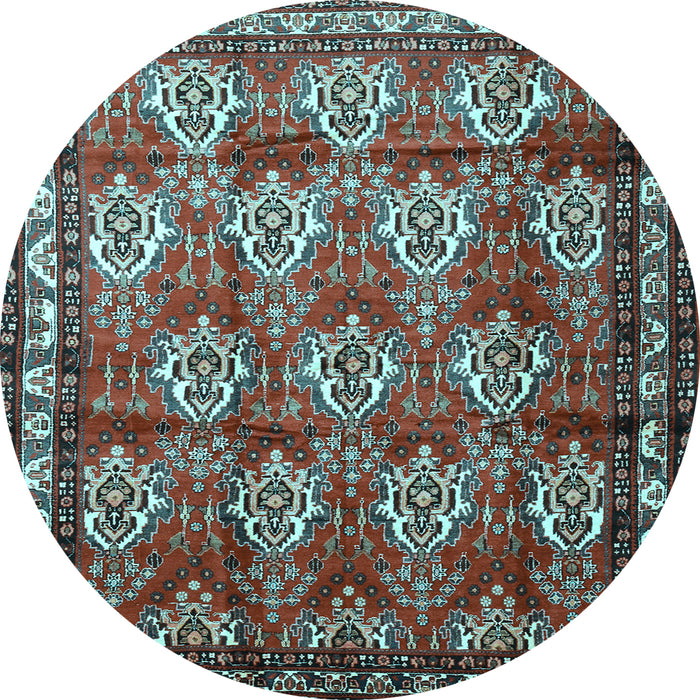 Round Persian Light Blue Traditional Rug, tr1278lblu