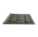 Sideview of Machine Washable Persian Light Blue Traditional Rug, wshtr1278lblu