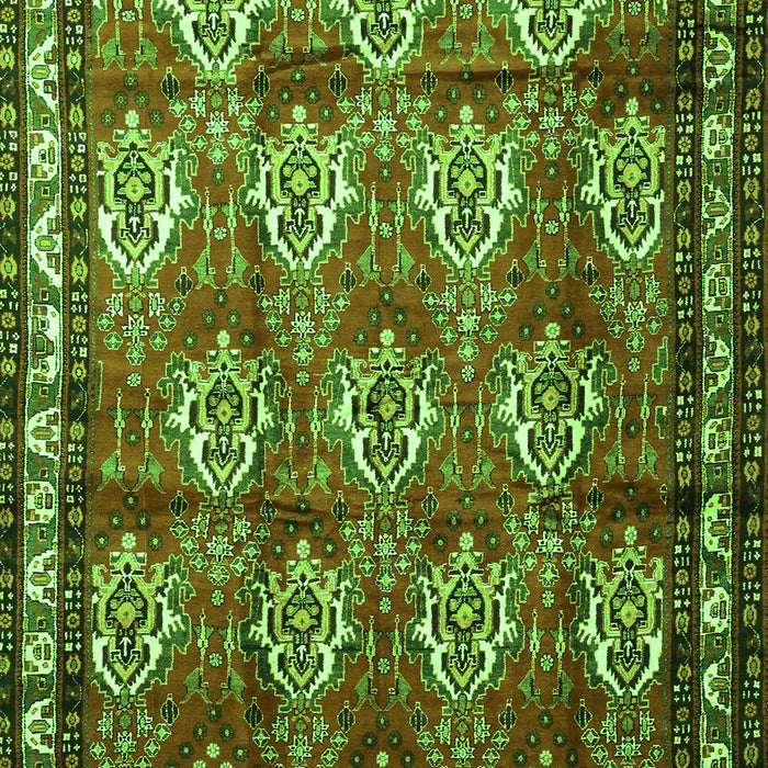 Serging Thickness of Machine Washable Persian Green Traditional Area Rugs, wshtr1278grn