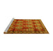 Sideview of Machine Washable Persian Yellow Traditional Rug, wshtr1278yw