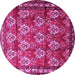 Round Persian Pink Traditional Rug, tr1278pnk