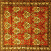 Square Persian Yellow Traditional Rug, tr1278yw