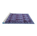 Sideview of Machine Washable Persian Blue Traditional Rug, wshtr1278blu