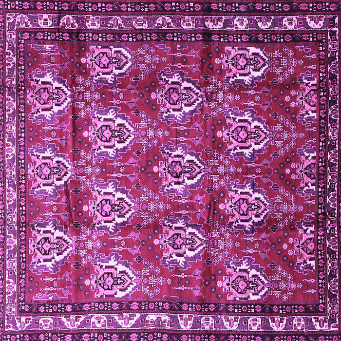 Square Machine Washable Persian Purple Traditional Area Rugs, wshtr1278pur