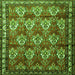 Round Machine Washable Persian Green Traditional Area Rugs, wshtr1278grn